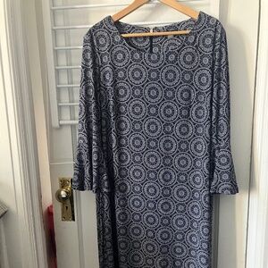 Tommy Hilfiger Mandala Pattern Dress, blue and white, 18